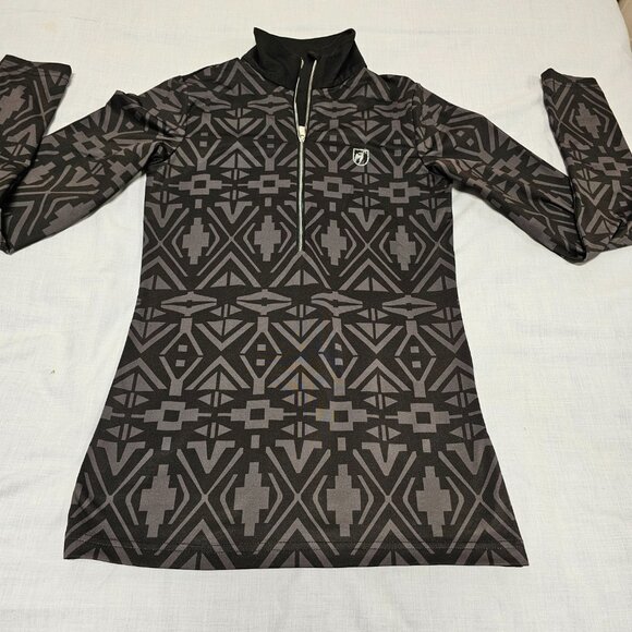 Toni Sailer Half Zip First Layer Performance Ski Top Women Size US 4 Black/Gray - Picture 8 of 14